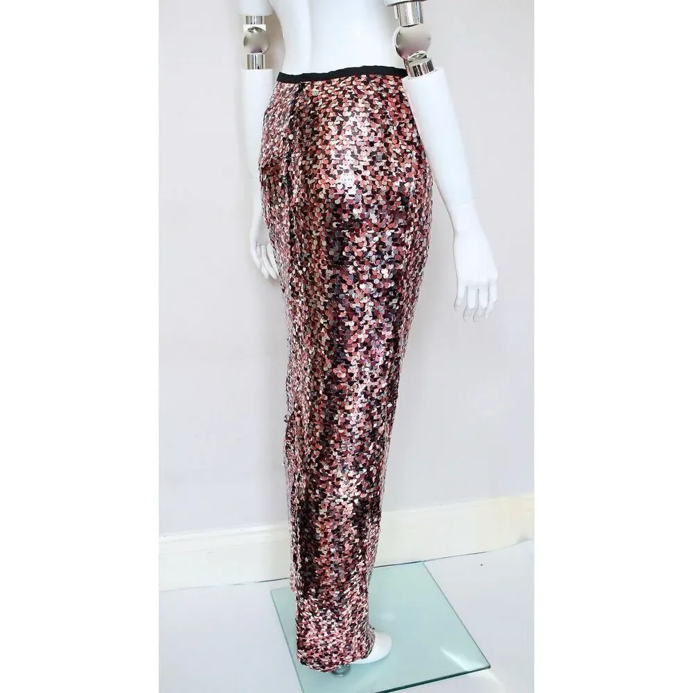 McQ Alexander McQueen Sequin Slit Maxi Tube Skirt ❤️